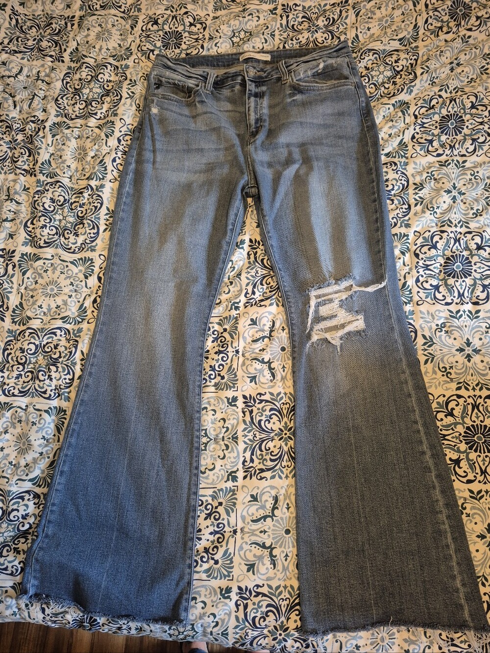 KanCan Light Blue Distressed Flare Jeans